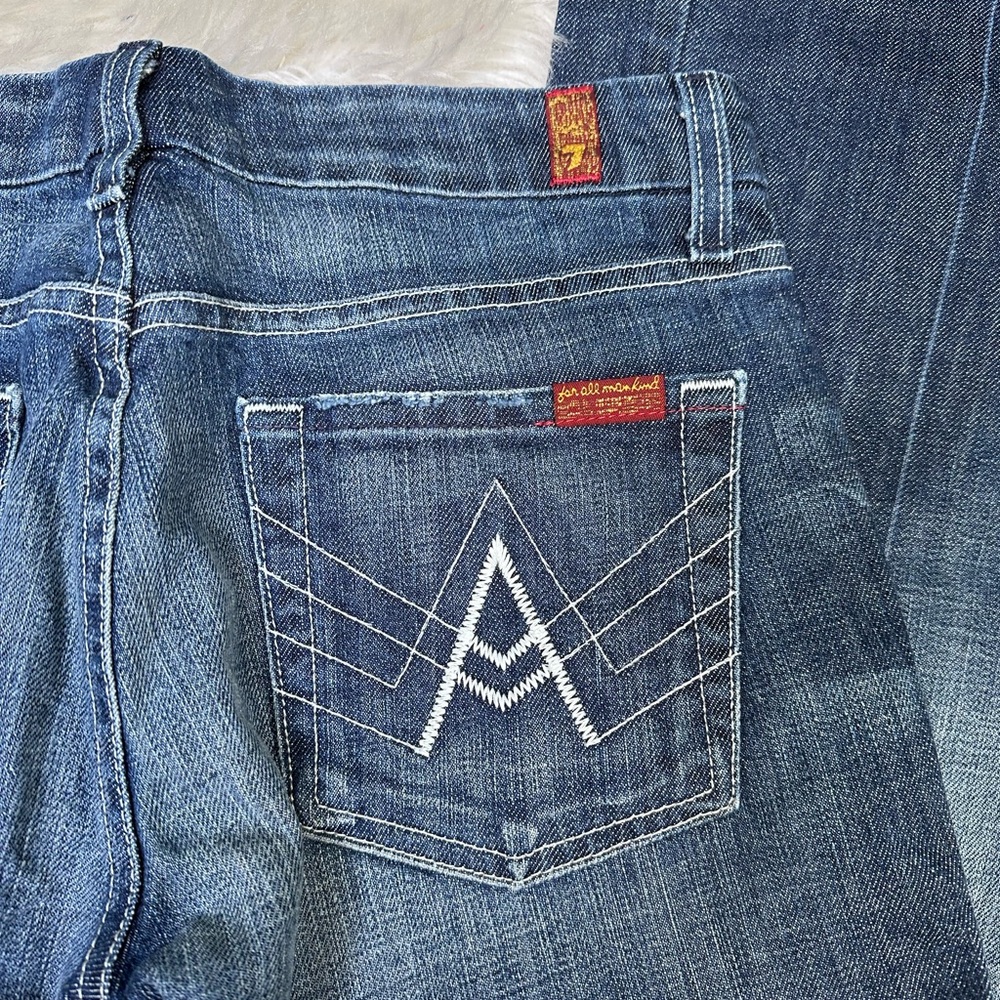 7 For All Mankind Blue Flare &‎ Wide Leg Jeans A pocket - Picture 2 of 7
